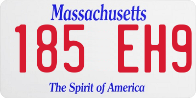 MA license plate 185EH9