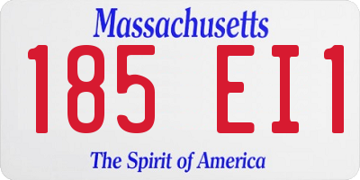 MA license plate 185EI1