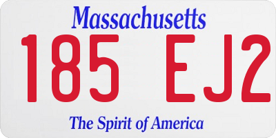 MA license plate 185EJ2