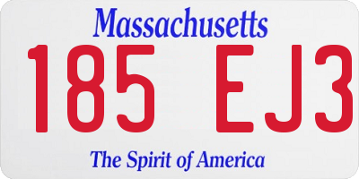 MA license plate 185EJ3