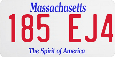 MA license plate 185EJ4
