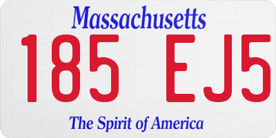 MA license plate 185EJ5