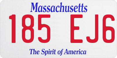 MA license plate 185EJ6