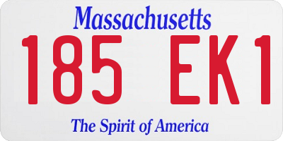 MA license plate 185EK1