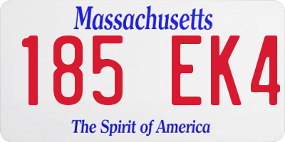 MA license plate 185EK4