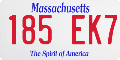 MA license plate 185EK7