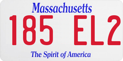 MA license plate 185EL2