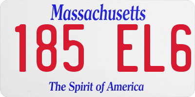MA license plate 185EL6