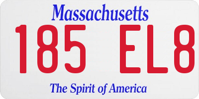 MA license plate 185EL8