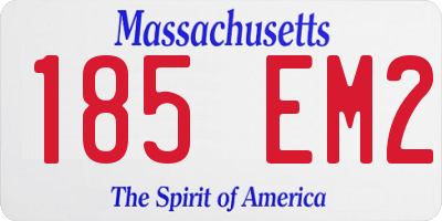 MA license plate 185EM2