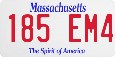 MA license plate 185EM4