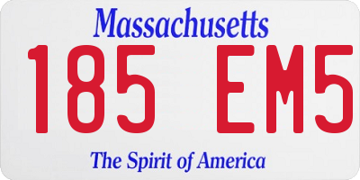 MA license plate 185EM5