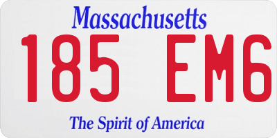 MA license plate 185EM6