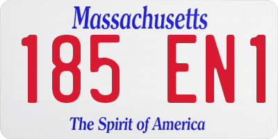 MA license plate 185EN1