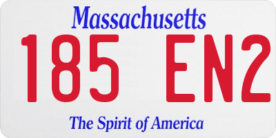 MA license plate 185EN2