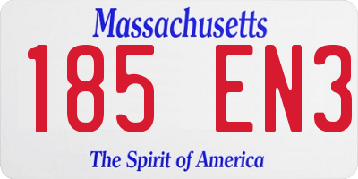 MA license plate 185EN3