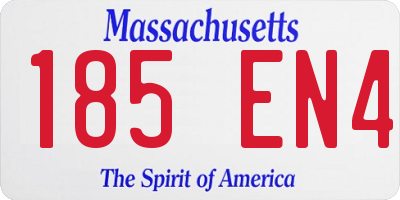 MA license plate 185EN4