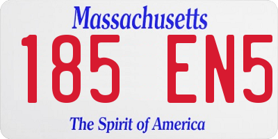 MA license plate 185EN5