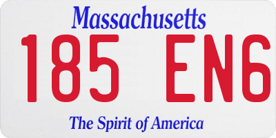 MA license plate 185EN6