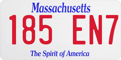 MA license plate 185EN7