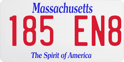 MA license plate 185EN8