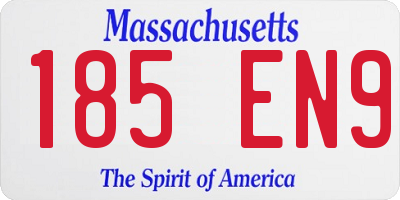 MA license plate 185EN9