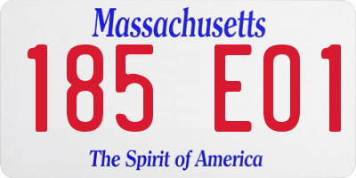 MA license plate 185EO1