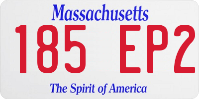 MA license plate 185EP2