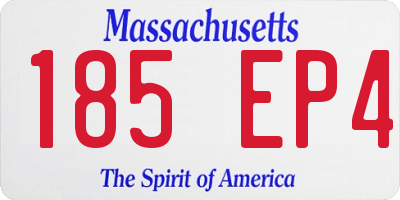 MA license plate 185EP4