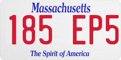 MA license plate 185EP5