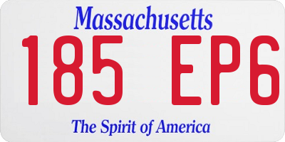 MA license plate 185EP6