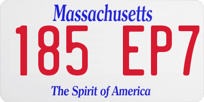 MA license plate 185EP7