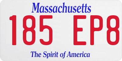MA license plate 185EP8