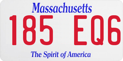 MA license plate 185EQ6