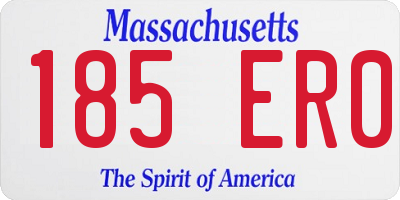 MA license plate 185ER0