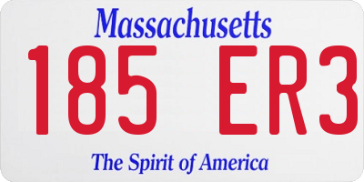 MA license plate 185ER3