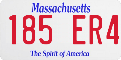 MA license plate 185ER4