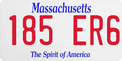 MA license plate 185ER6