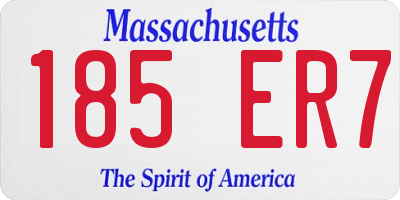 MA license plate 185ER7