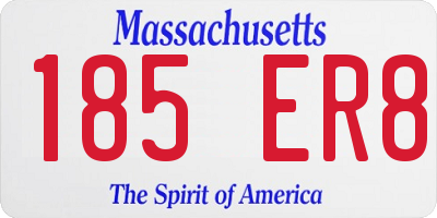 MA license plate 185ER8