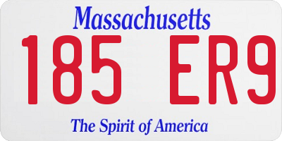 MA license plate 185ER9
