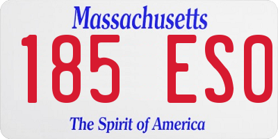 MA license plate 185ES0