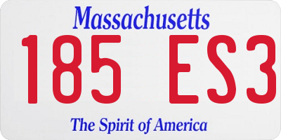MA license plate 185ES3