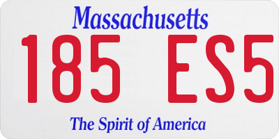 MA license plate 185ES5