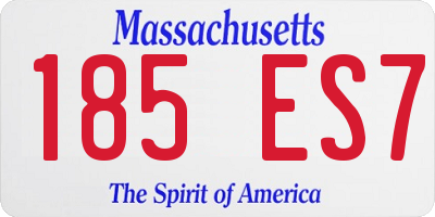 MA license plate 185ES7
