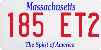 MA license plate 185ET2