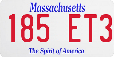 MA license plate 185ET3