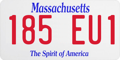 MA license plate 185EU1