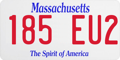 MA license plate 185EU2