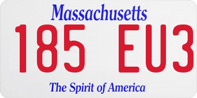 MA license plate 185EU3